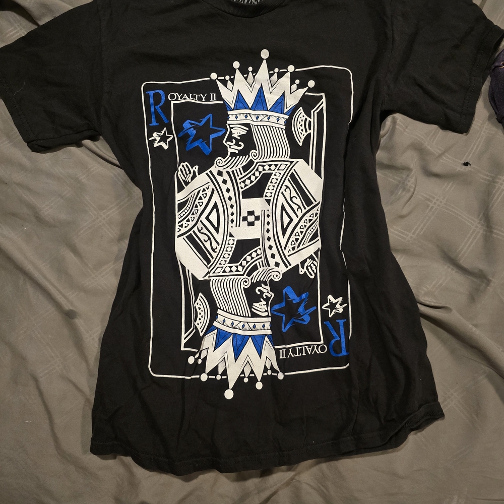 Royalty For Me Black Tee with Blue Graphic